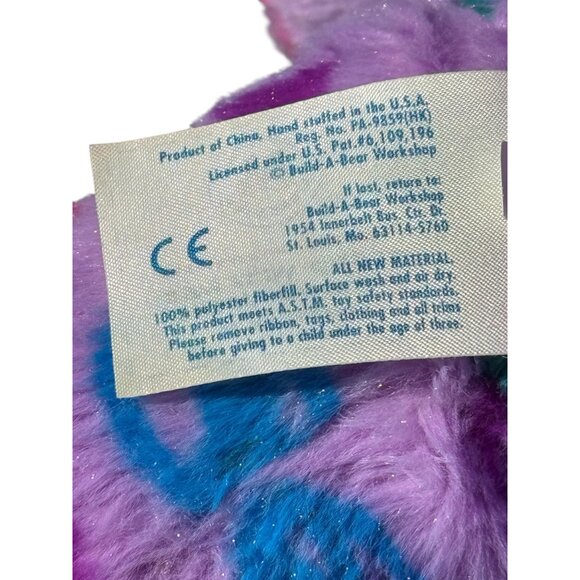 Build A Bear Sitting purple Hippie Peace Plush Stuffed Support Pet Toy BFF Retro - Picture 11 of 15